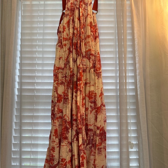 Free People Pink and Red Ruffled Halter Maxi Dress - Picture 2 of 5